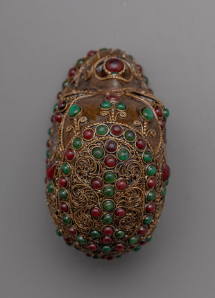 Skull Crystal with Gemstones | Stunning Silver Plated Decoration for Home or Office