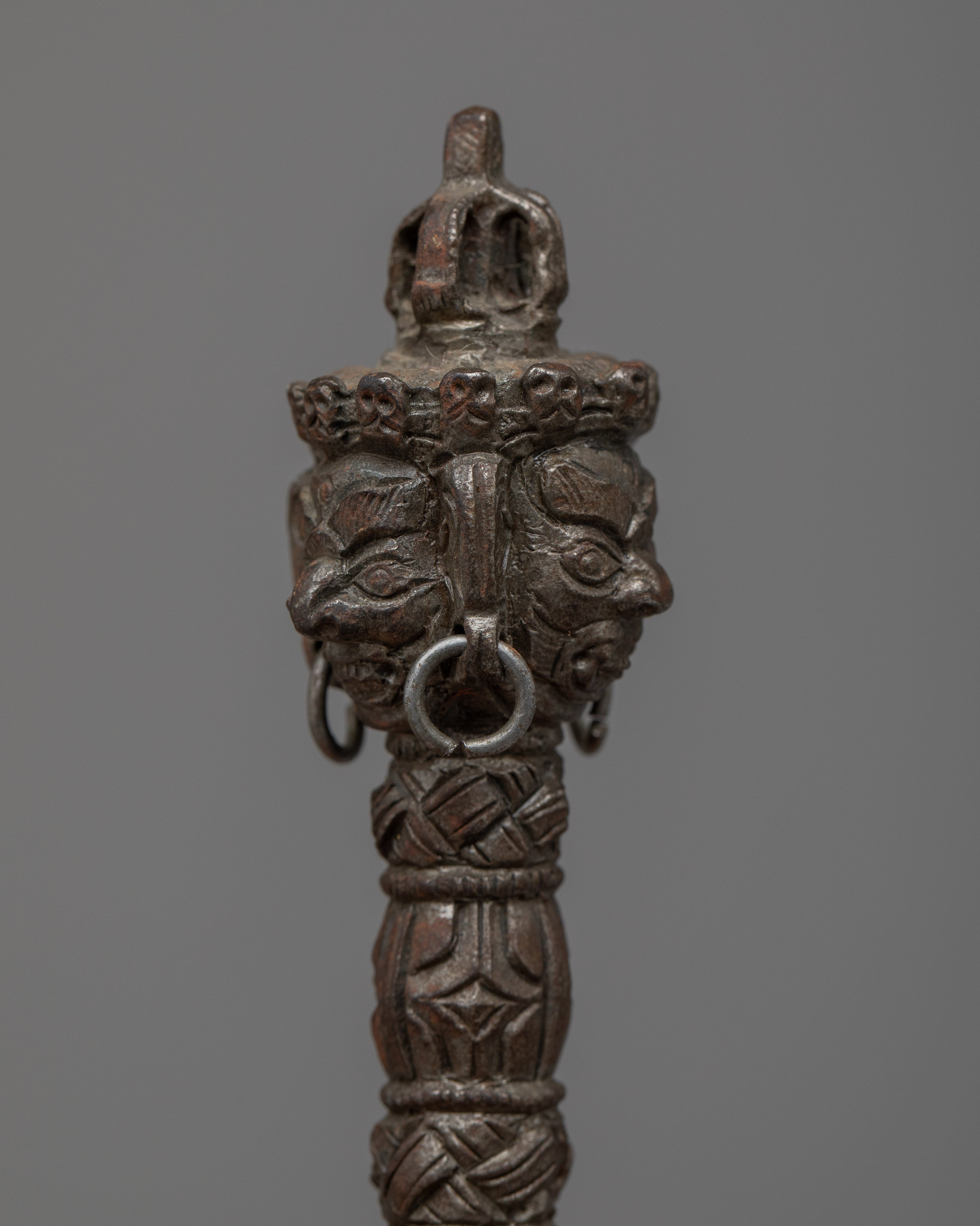 Authentic Tibetan Copper Phurba | Ritual Dagger for Spiritual Practice and Meditation