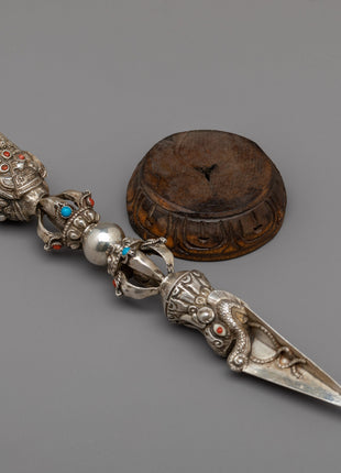Phurba Stand with Phurba | Showcasing the Symbolism and Power of Ritual Implements