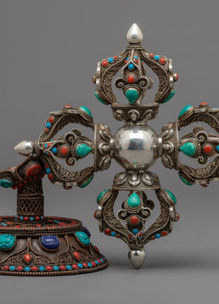 Bishwo Vajra Dorje With Stand | Buddhist Himalayan Art Work