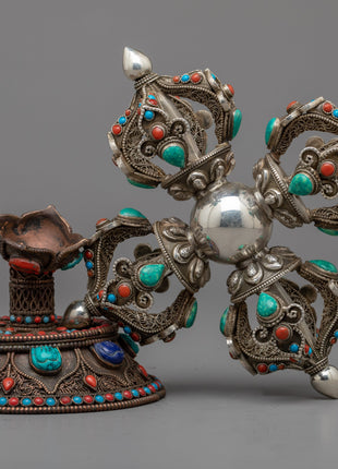 Bishwo Vajra Dorje With Stand | Buddhist Himalayan Art Work
