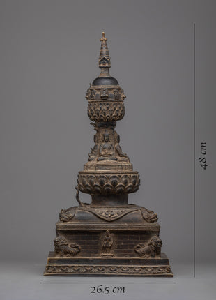 Exquisite Handmade Brass Stupa | Enhance Your Spiritual Space with this Sacred Symbol of Enlightenment