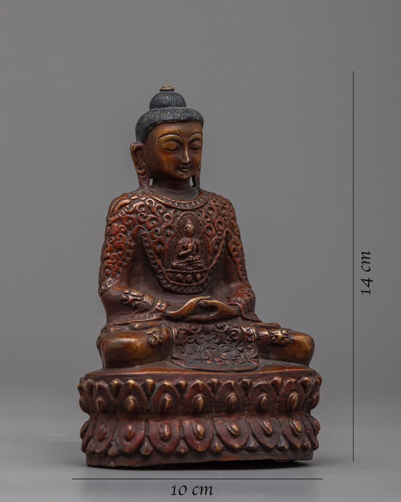 Handcrafted Buddha Amitabha Statue | Oxidized Copper Body Sculpture