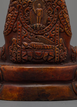 Handcrafted Buddha Amitabha Statue | Oxidized Copper Body Sculpture