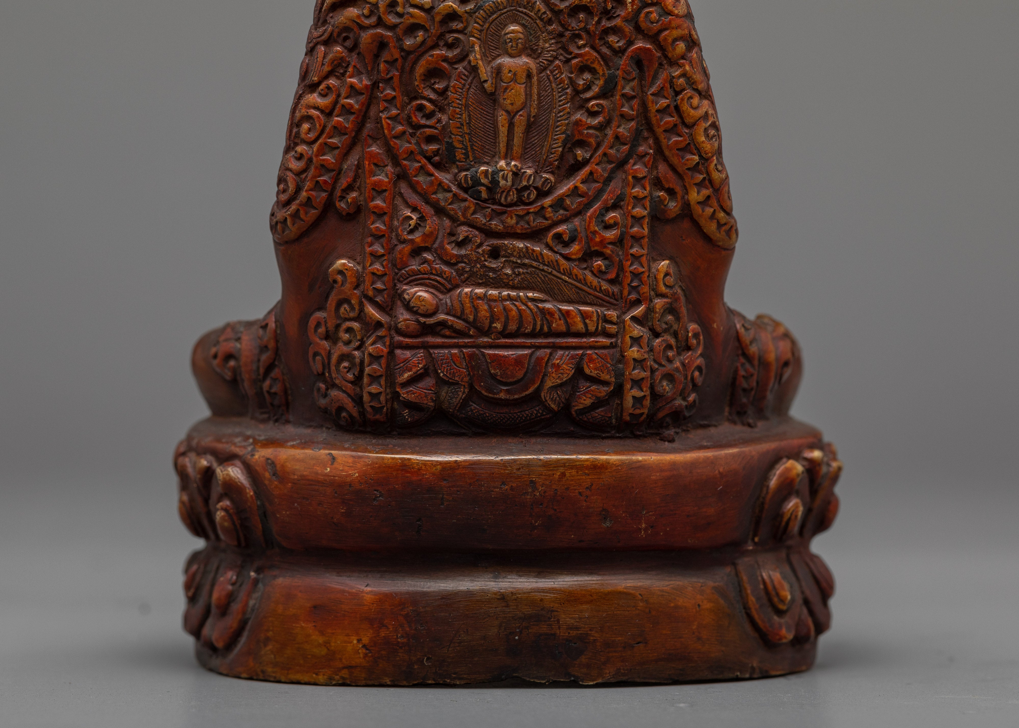 Handcrafted Buddha Amitabha Statue | Oxidized Copper Body Sculpture