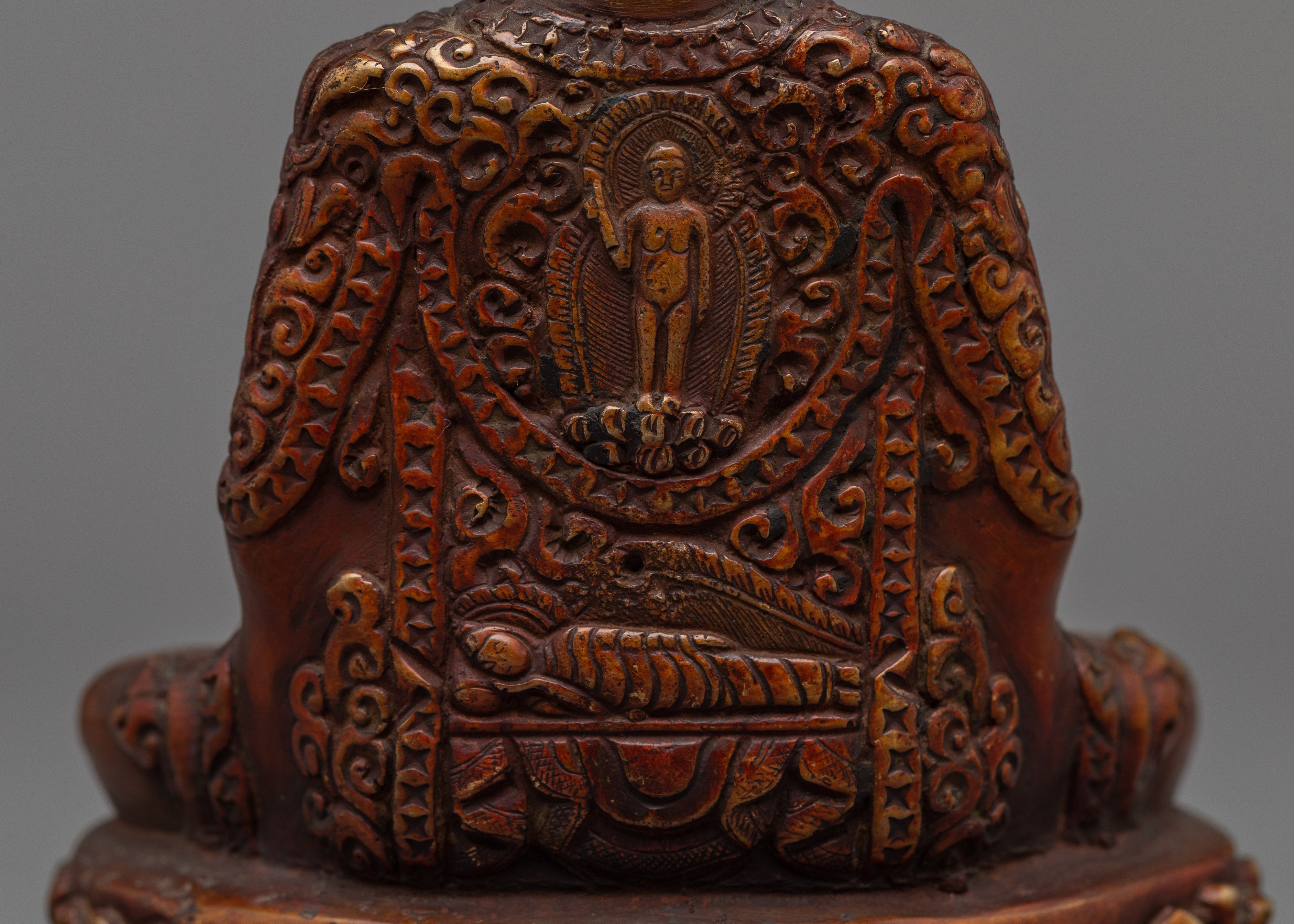 Handcrafted Buddha Amitabha Statue | Oxidized Copper Body Sculpture