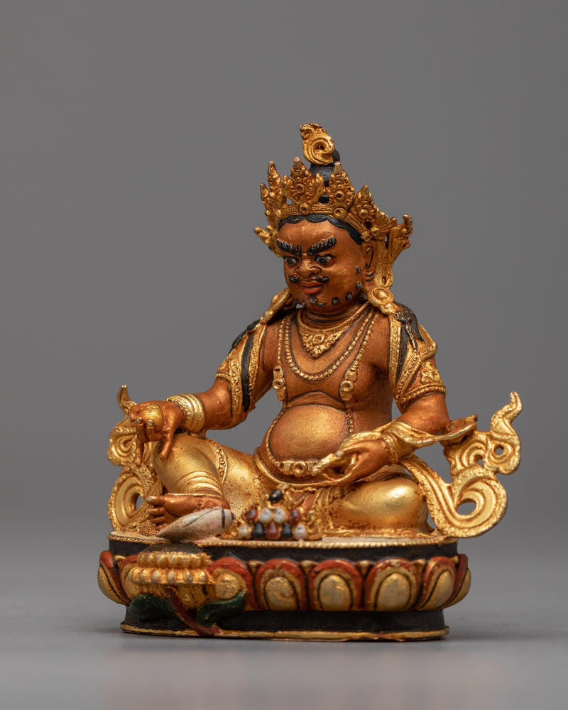 Buddhist Mini Dzambhala Statue | A Resplendent Icon of Prosperity and Protection
