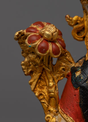 Divine White Tara Statue | Machine Made Copper Statue with 24k Gold Plating and Acrylic Painting"