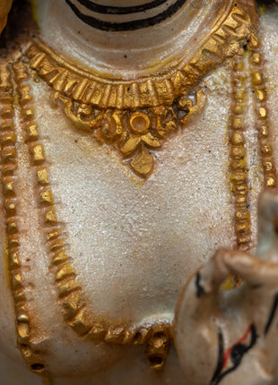 Divine White Tara Statue | Machine Made Copper Statue with 24k Gold Plating and Acrylic Painting"