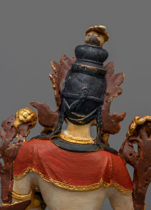 Divine White Tara Statue | Machine Made Copper Statue with 24k Gold Plating and Acrylic Painting"