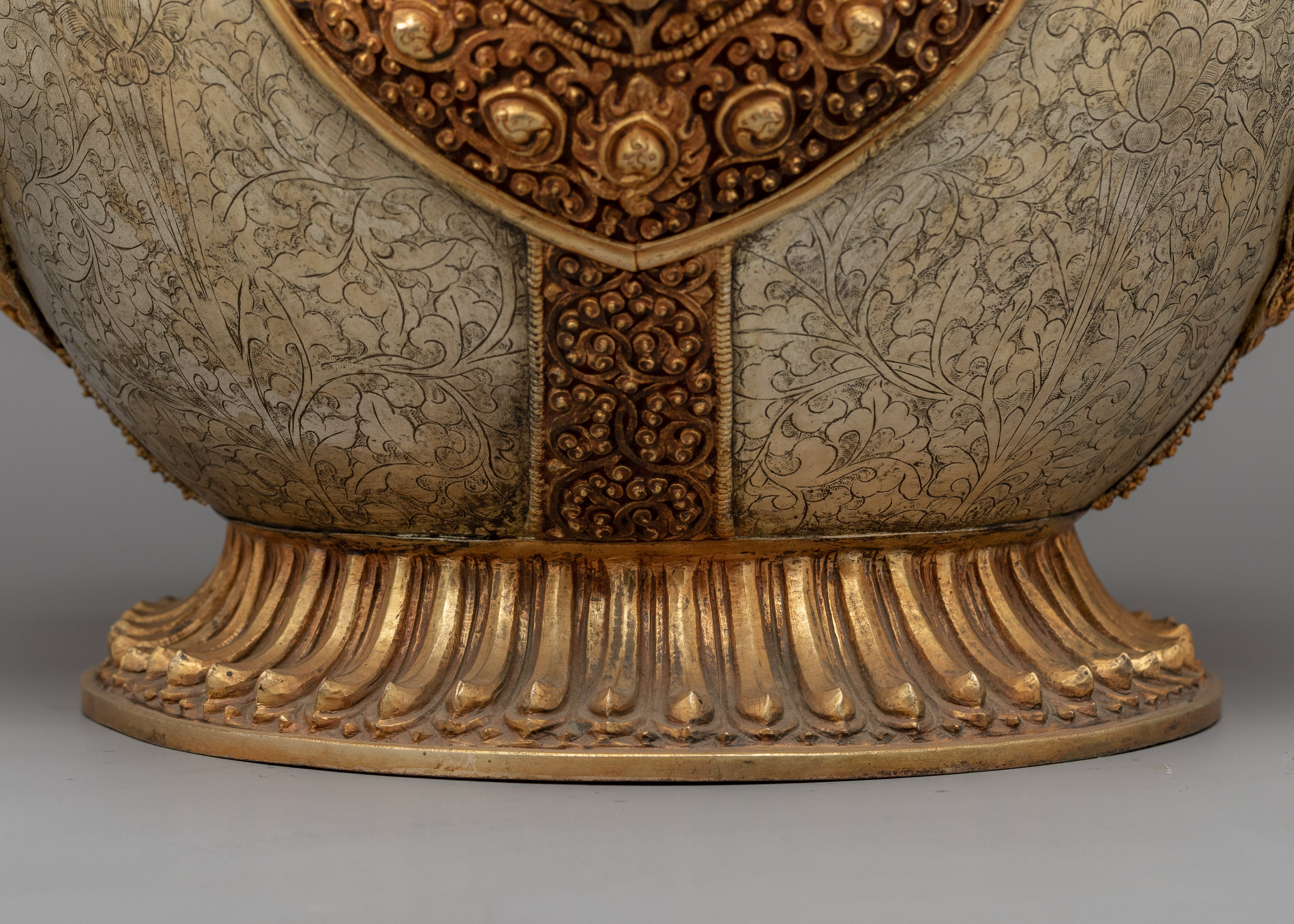 Exquisite Silver Tea Pot | Handmade with 24K Gold