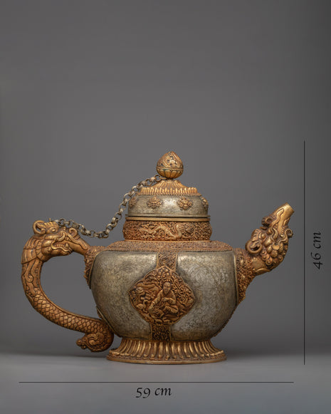 Exquisite Silver Tea Pot | Handmade with 24K Gold