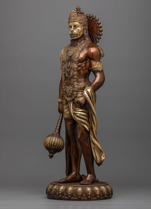 Divine Hanuman Ji Statue | Handcrafted Brass Body for Spiritual Bliss