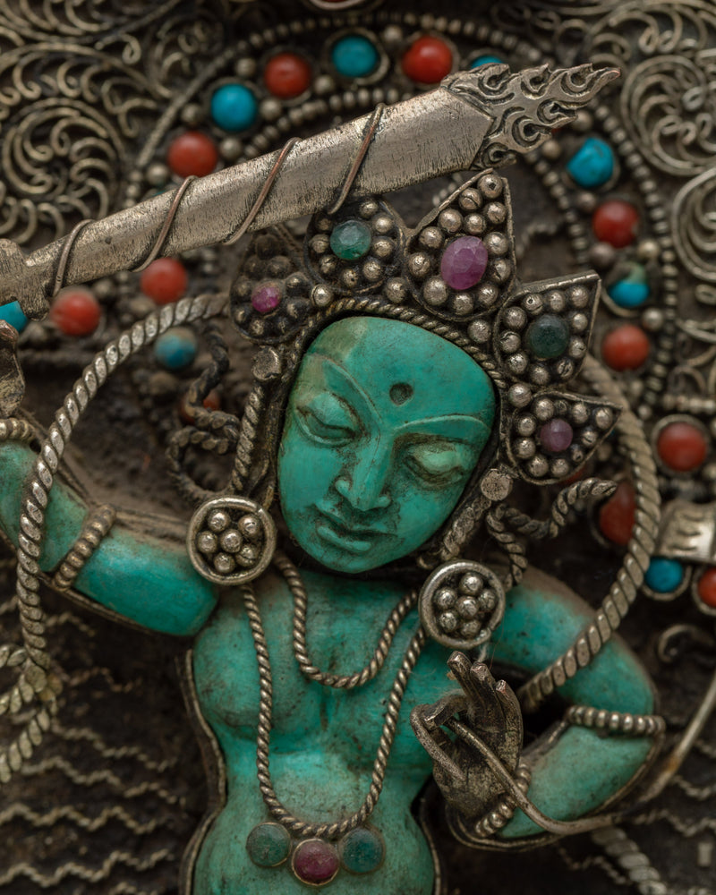 Manjushri Boho Wall Art | Copper Body with Silver Plating"