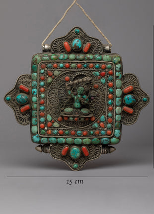 Tibetan Prayer Box Pendant | Exquisite Handcrafted Ghau on Copper