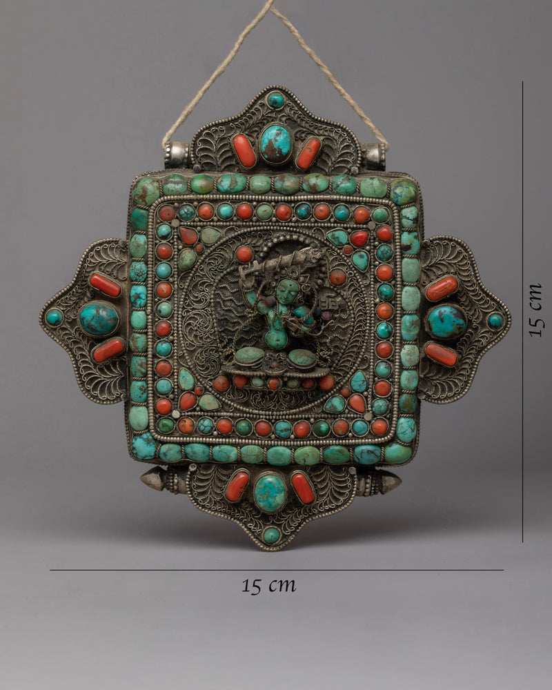 Tibetan Prayer Box Pendant | Exquisite Handcrafted Ghau on Copper