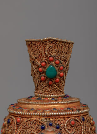 Tibetan Karuwa Bhumba | Stunning Copper Body with 24k Gold Plated Finish