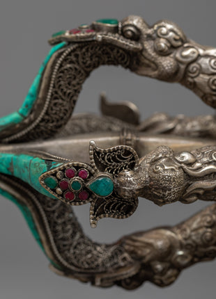 Handmade Silver Vajra with Stand | Exquisite Buddhist Ritual Tool