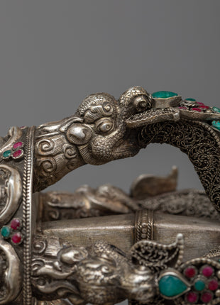 Handmade Silver Vajra with Stand | Exquisite Buddhist Ritual Tool