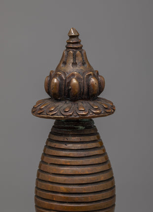 Handcrafted Copper Kadampa Stupa | Sacred Buddhist Decor