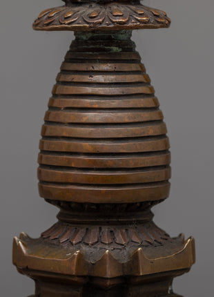 Handcrafted Copper Kadampa Stupa | Sacred Buddhist Decor