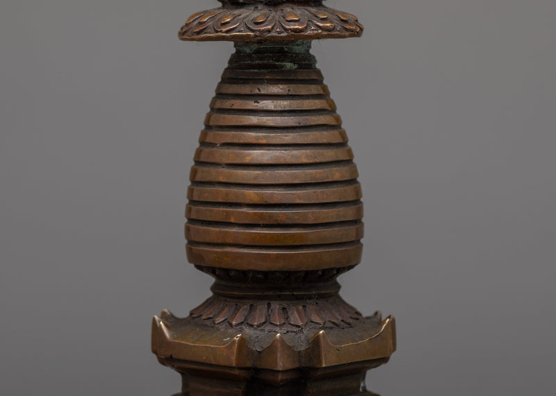 Handcrafted Copper Kadampa Stupa | Sacred Buddhist Decor