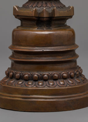 Handcrafted Copper Kadampa Stupa | Sacred Buddhist Decor