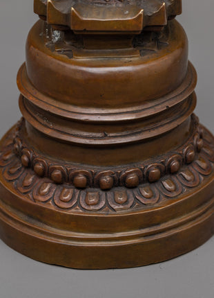 Handcrafted Copper Kadampa Stupa | Sacred Buddhist Decor