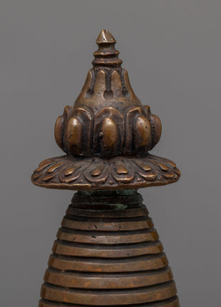 Handcrafted Copper Kadampa Stupa | Sacred Buddhist Decor