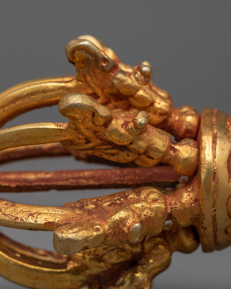 Exquisite 24k Gold Plated Vajra Buddha | Handcrafted Copper Masterpiece