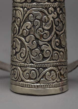 Exquisite Antique Carved Stamp | Handcrafted White Metal Collectible
