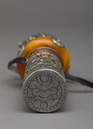 Exquisite Antique Carved Stamp | Handcrafted White Metal Collectible