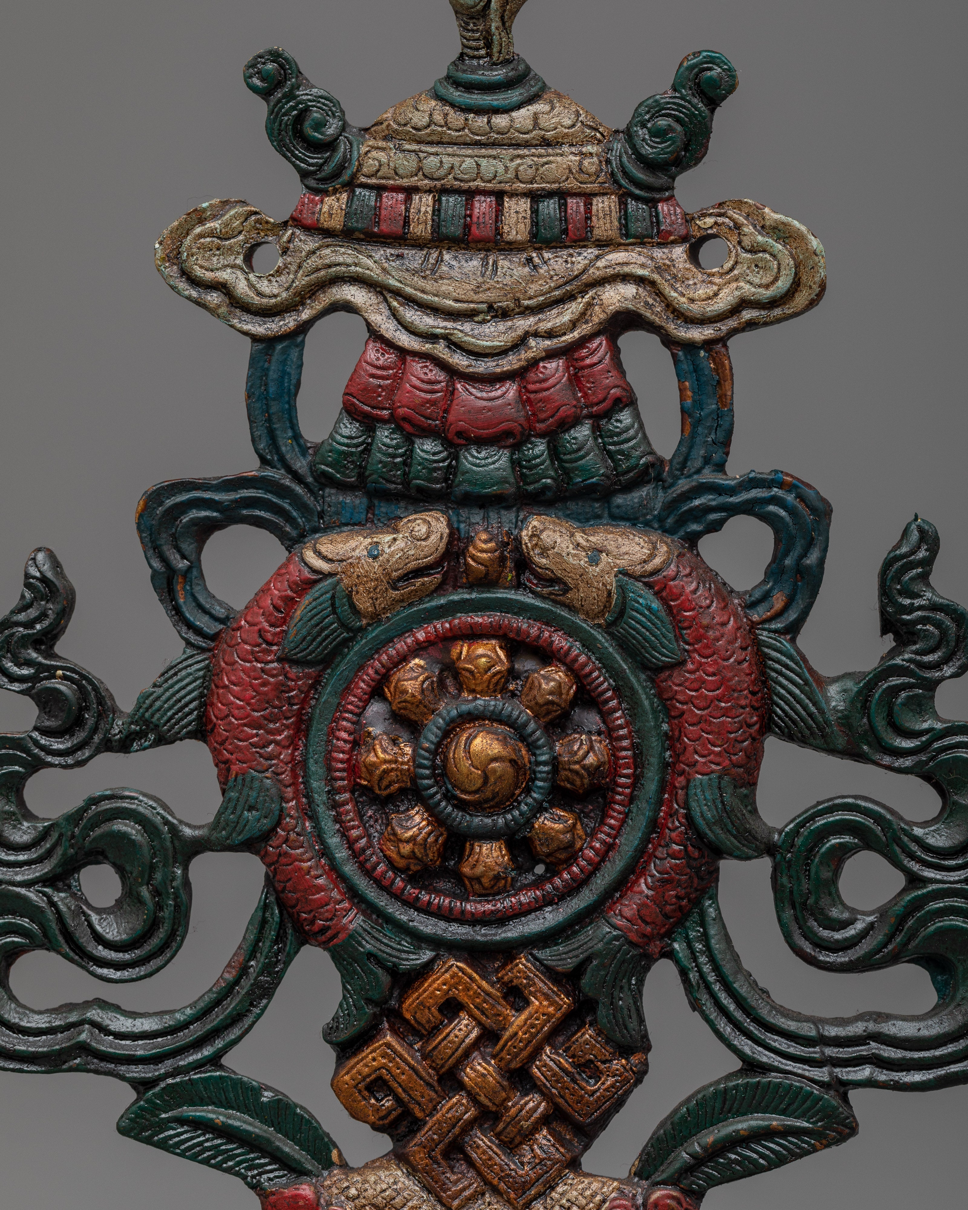 Auspicious Symbol | Handcrafted Brass Body Artwork for Prosperity and Good Fortune