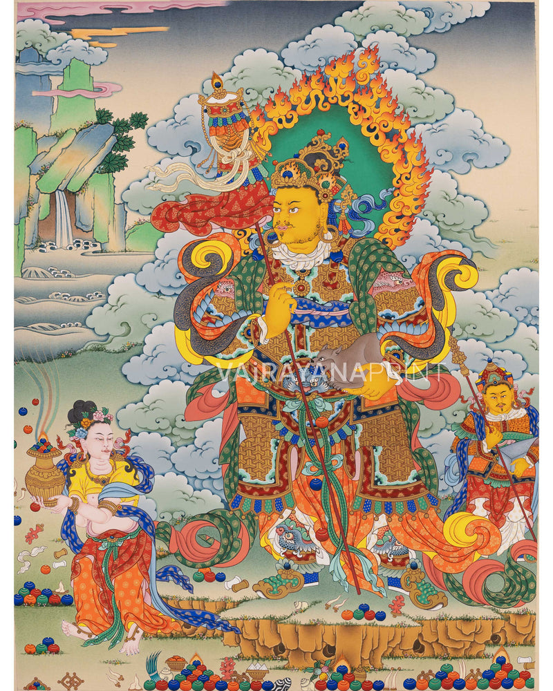 Vaishravana Painting Art Canvas Print 