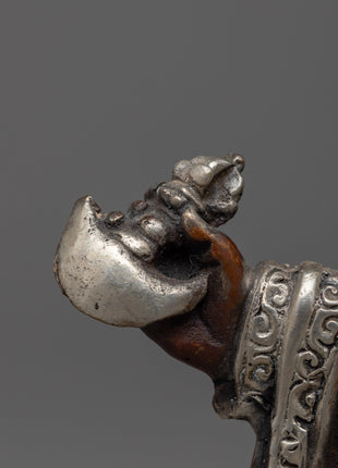 Mahakala Bernagchen Silver Plated Statue | Exquisite Spiritual Deco