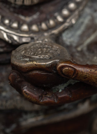 Mahakala Bernagchen Silver Plated Statue | Exquisite Spiritual Deco