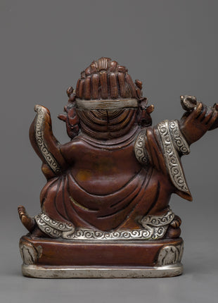 Mahakala Bernagchen Silver Plated Statue | Exquisite Spiritual Deco