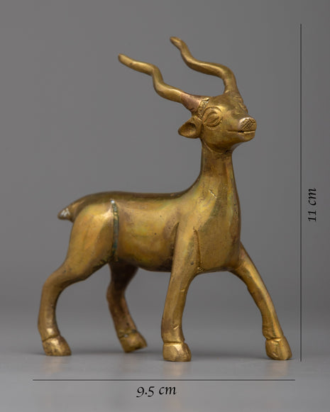 Handcrafted Brass Deer Figurine | Stunning Decor Piece for Home or Office