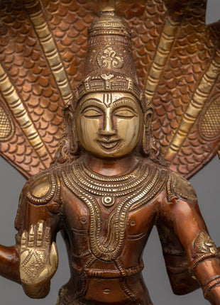 Brass Vishnu Statue | Captivating Brass Sculpture of Bishnu