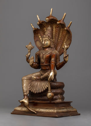 Brass Vishnu Statue | Captivating Brass Sculpture of Bishnu