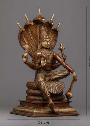 Brass Vishnu Statue | Captivating Brass Sculpture of Bishnu