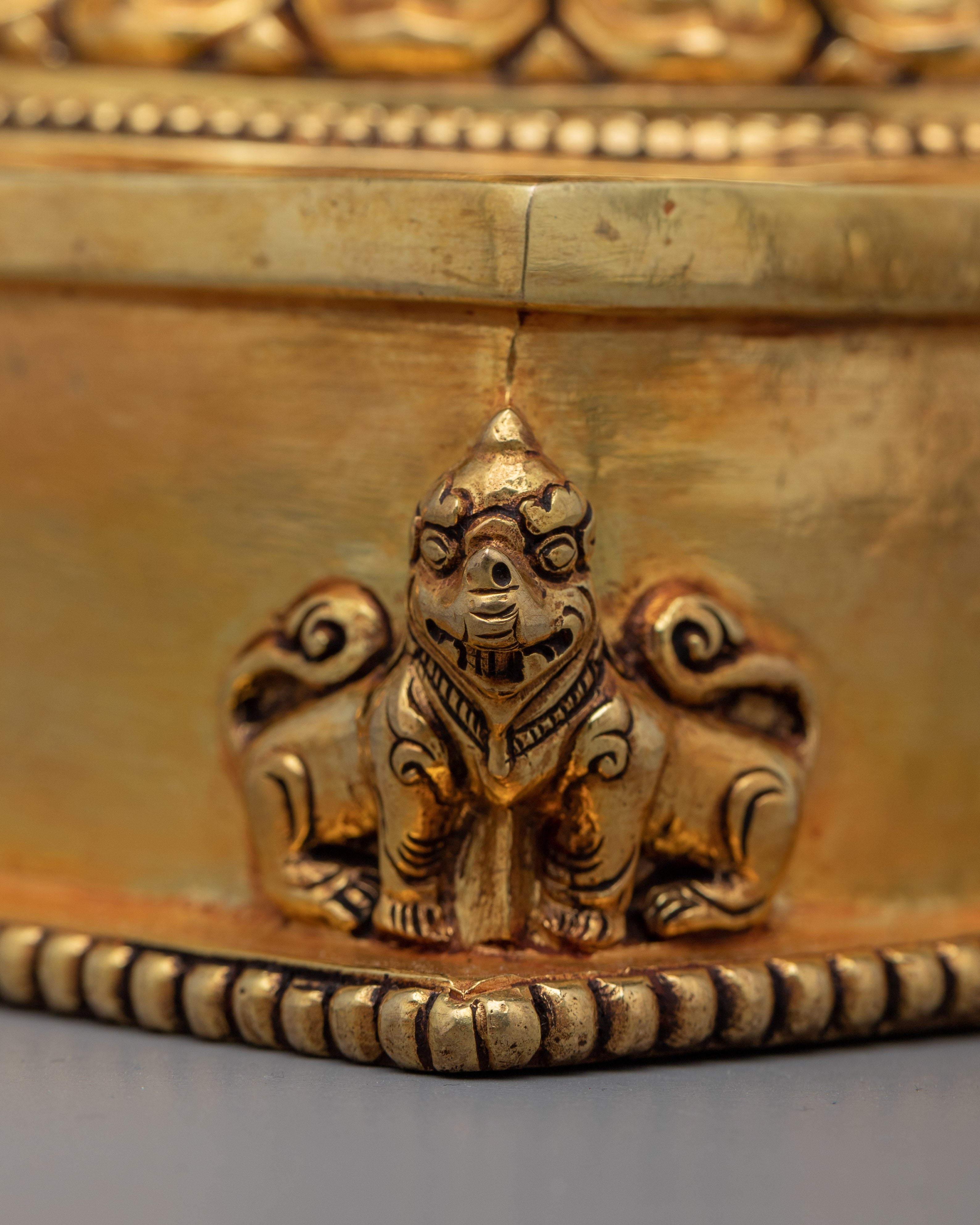 Handcrafted Copper Stupa with 24k Gold Plating | Exquisite Spiritual Décor for Meditation and Prayer