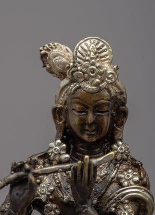 Handcrafted Brass Radha Krishna Statue | Exquisite Spiritual Art Piece