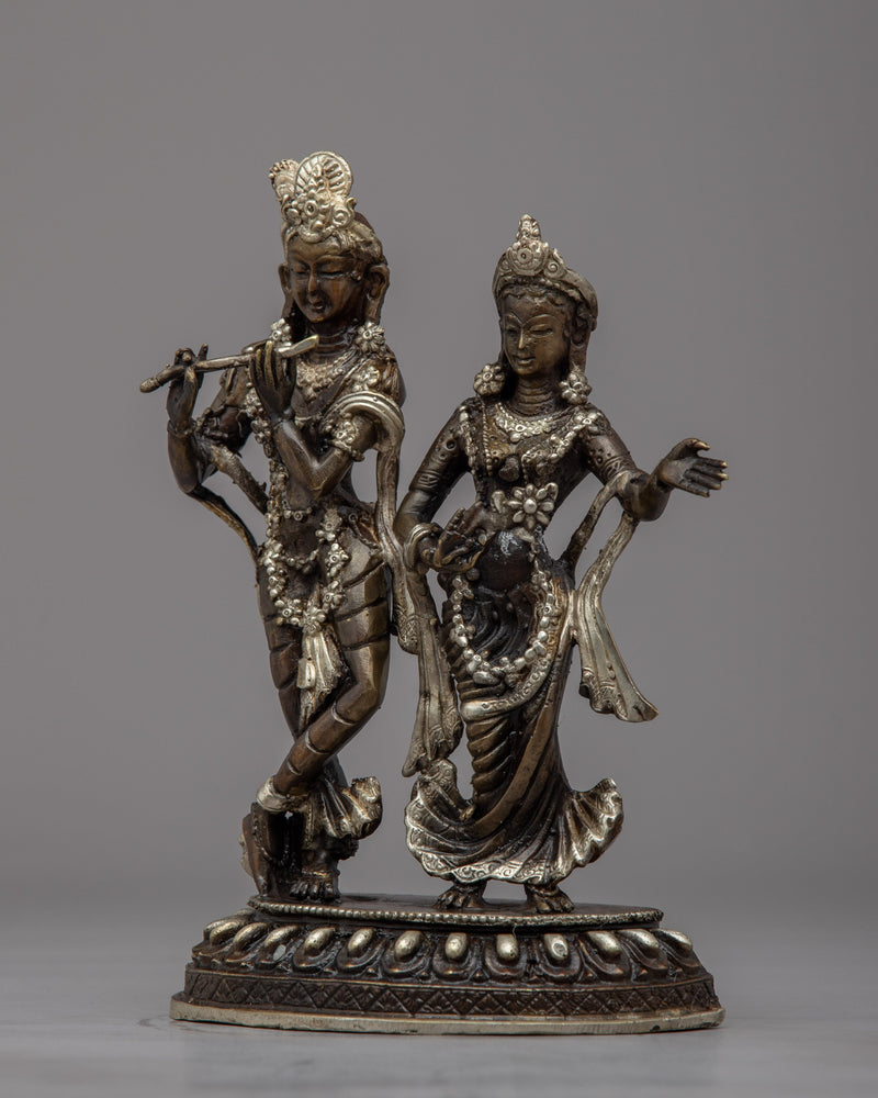 Handcrafted Brass Radha Krishna Statue | Exquisite Spiritual Art Piece