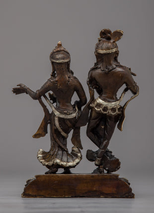 Handcrafted Brass Radha Krishna Statue | Exquisite Spiritual Art Piece