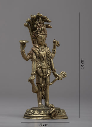 Bishnu God Statue | Handmade Brass Sculpture for Divine Blessings