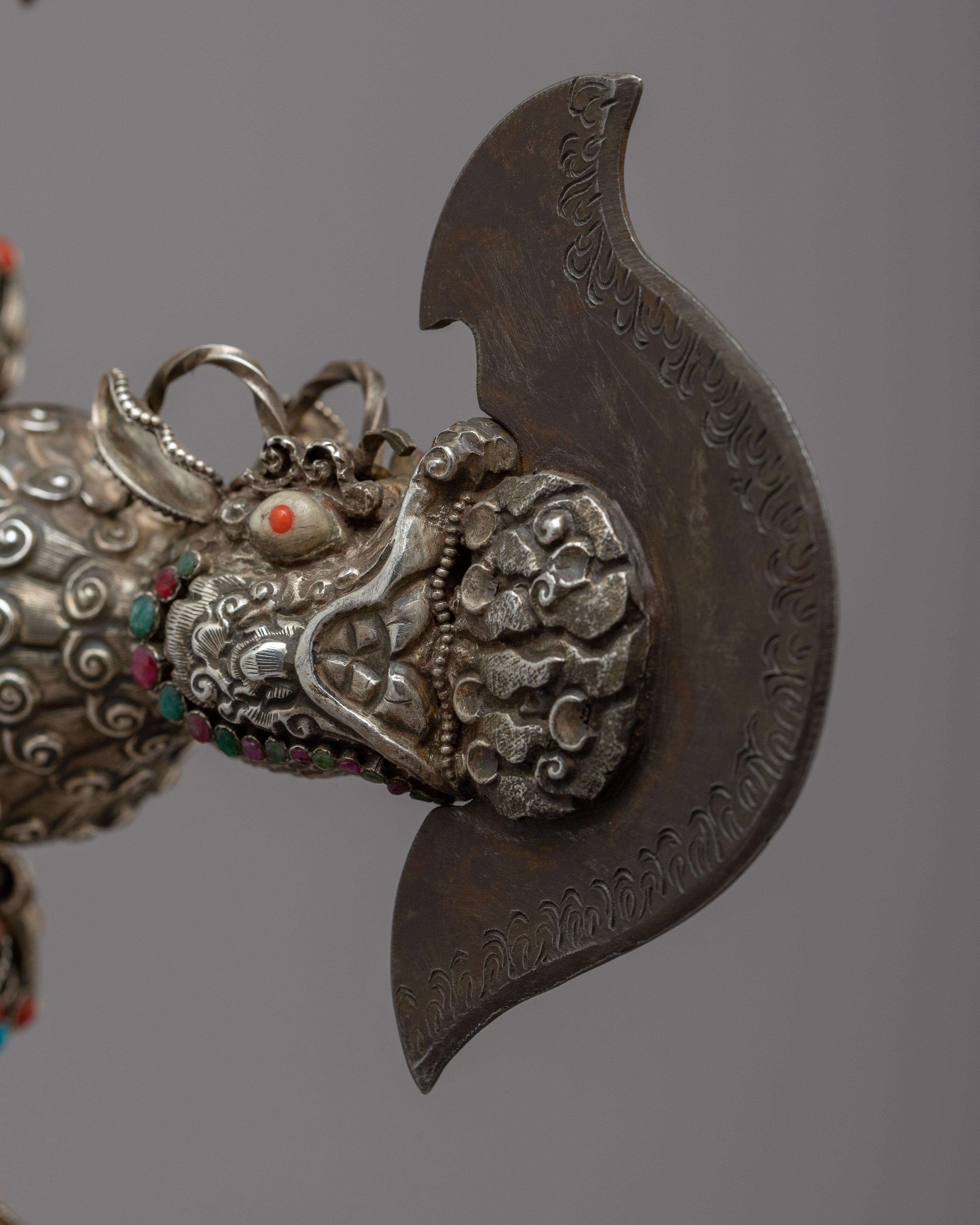 Buddhist Ritual Dagger | Handcrafted Silver Body for Spiritual Empowerment