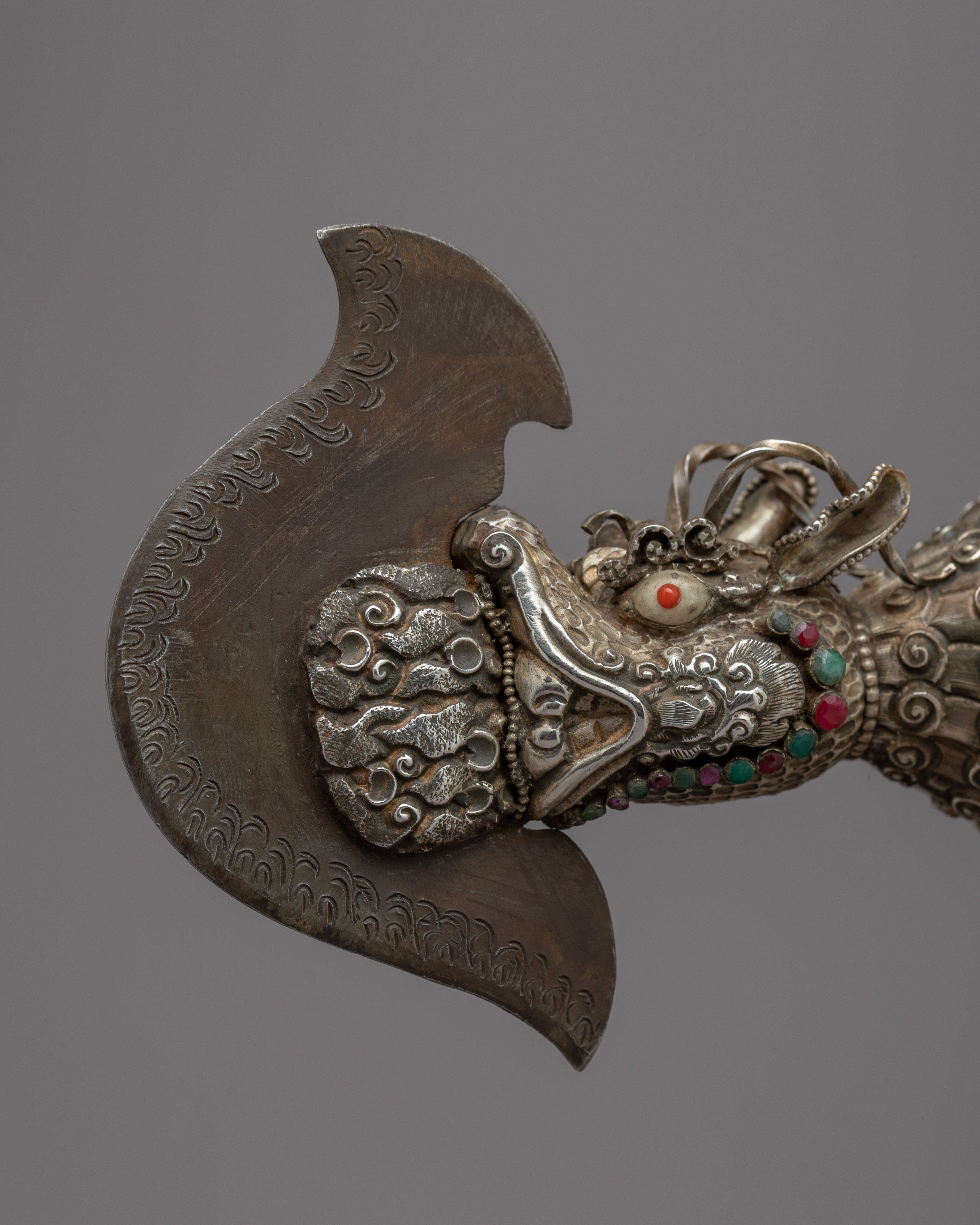 Buddhist Ritual Dagger | Handcrafted Silver Body for Spiritual Empowerment