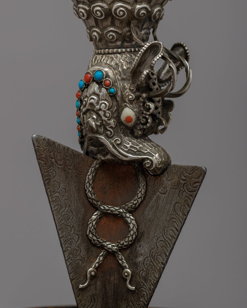 Silver Phurba Ritual Dagger | Handcrafted Silver Phurba for Spiritual Ceremonies