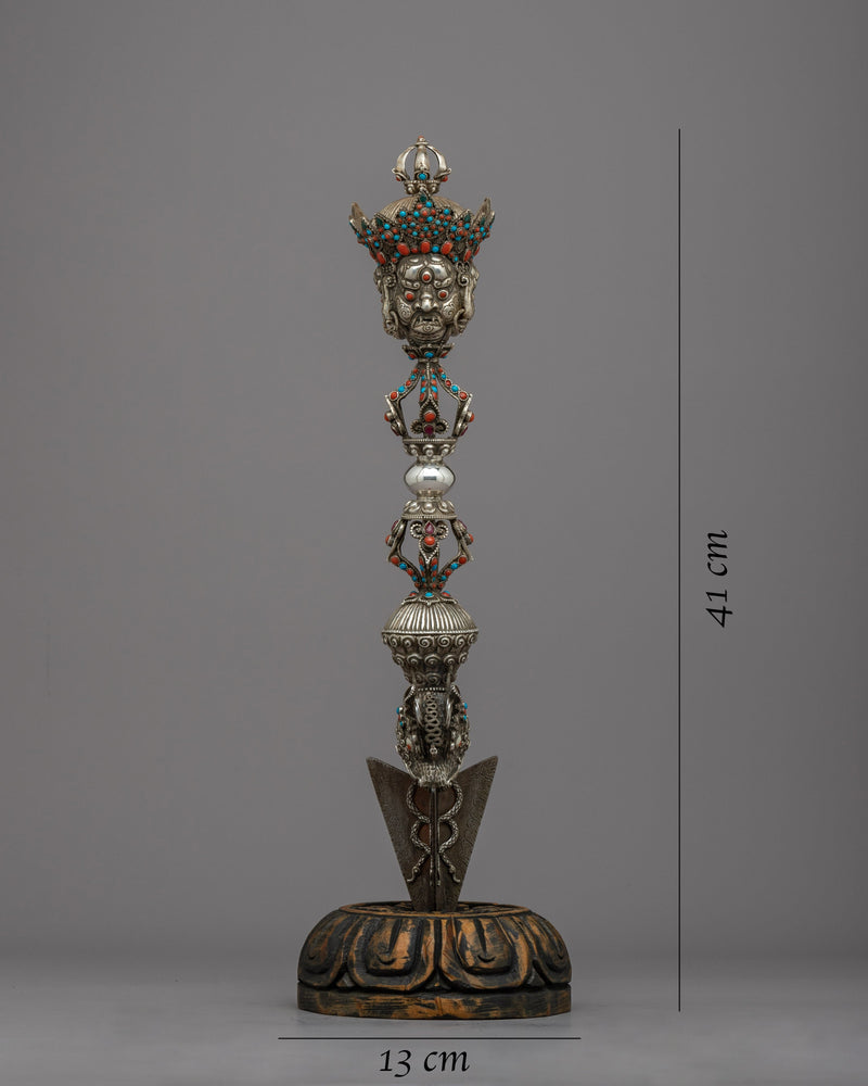 Silver Phurba Ritual Dagger | Handcrafted Silver Phurba for Spiritual Ceremonies
